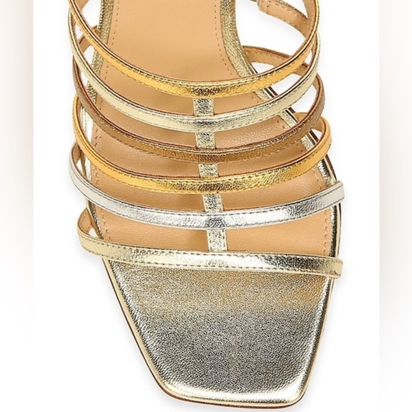 ‼️NWT $375.00 Veronica Beard Aldridge Metallic Leather Slingback Sandals - Picture 3 of 12